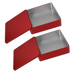  Caja de almacenamiento extra grande de 2 piezas Estuche de hojalata Cajas rectangulares con tapas - Imagen 1 de 17