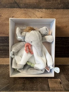 Doudou et Compagnie Couleurs Savane Elephant Knotted Baby Blanket Lovey Gray New - Picture 1 of 5