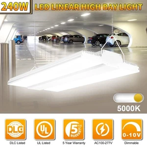 240W LED Linear High Bay Light Warehouse Commercial Ceiling Fixture, AC100-277V - Picture 1 of 15