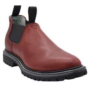 Men Genuine Leather Romeo Rubber Outsole Round Toe Wine Work Shoes Handcrafted - Picture 1 of 1