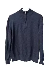 Faherty cotton/cashmere blend 1/4 Zip Sweater size L heather blue excellent - Picture 1 of 6