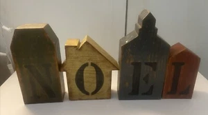Wooden NOEL 4 piece set Christmas table shelf decor holiday primitive Country - Picture 1 of 24