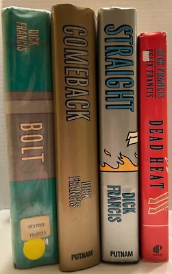 Dick Francis Lot of 4 Book HDDJ Bolt '87 Straight '89 Comeback '91 Dead Heat '07 - Image 1 of 4