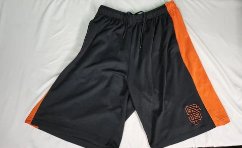 San Francisco Giants Mens Shorts Size Large MLB Black Orange Cover