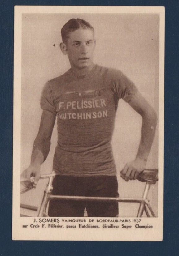 CYCLISME carte cycliste JOSEPH SOMERS Vainqueur de Bordeaux Paris 1937 - Photo 1/2