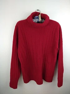 NWT Women's ROYAL ROBBINS HIGHLAND Turtleneck Sweater Sz L Red Ribbed Cozy 37069 - Picture 1 of 5