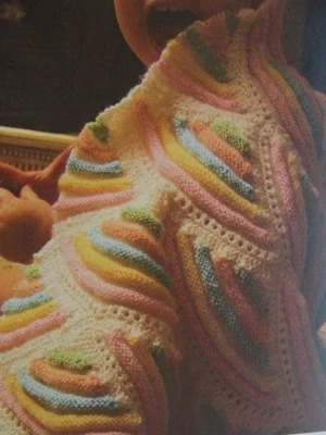 BABIES~CUMBRIAN PATCHWORK BLANKET/COT QUILT DESIGN~4 ply KNITTING PATTERN  (w12 - Image 1 of 2