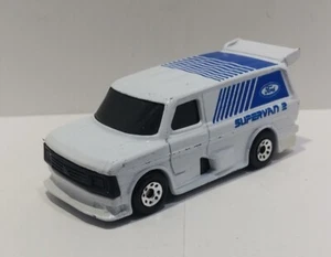 Ford Supervan II Macao 1985 caja de cerillas vintage #6-I V.1 blanco azul 1:64 (2 15/16") - Imagen 1 de 12