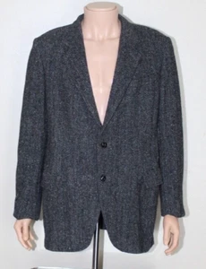 Vintage Kuppenheimer grau Tweed Wolle Fischgrätmuster 2 Knopf Blazer Herren 44 lang - Bild 1 von 18