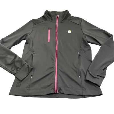 Chaqueta Kate Lord Para Mujer Talla Mediana Gris Cremallera Completa Golf Bordada Manga Larga Foto 1 de 4