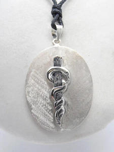 Rod of Asclepius - Pendant in 925 Silver - Doctors - Physicians - Picture 1 of 7