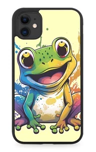 Tropffrosch Kunstwerk Gummi Handyhülle Frösche glücklich niedliche Frösche Malerei Kröte BD3 - Bild 1 von 2