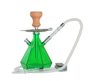 Green Shisha with LED Light w Remote Hookah Pipe Arguileh 34 cm Complete SetKit - Picture 1 of 3