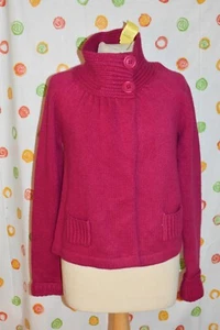 ETCETERA Women`s  M CANDY LAMBSWOOL Fuchsia SWEATER  Big Buttons  CUTE  NWT $$$ - Picture 1 of 12