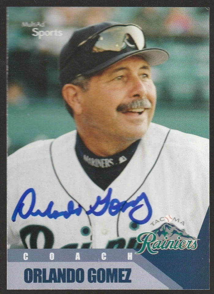 2002 MultiAd Sports Tacoma Rainiers #12 Orlando Gomez IP autograph signed card - Image 1 of 1