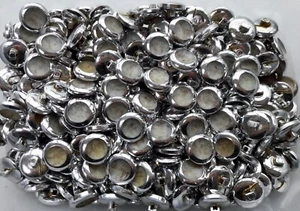 18mm 28L Silver & Cream Light Brown Marble Shank Craft Polished Buttons MB203 - Picture 1 of 1