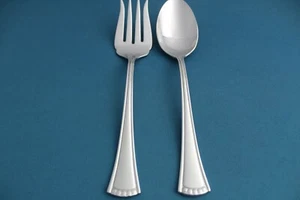 2pc Serving Tablespoon Meat Fork Lenox BUTLER'S PANTRY Glossy 18/10 Vietnam - Picture 1 of 5