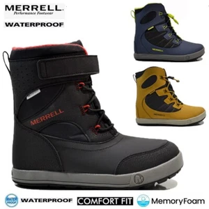 BOYS GIRLS MERRELL WATERPROOF THERMAL WINTER SNOW MUCKER WELLINGTON BOOT SIZE - Picture 1 of 27
