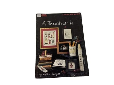 Leisure Arts A Teacher Is Cross Stitch Pattern Booklet School Bear - Image 1 of 3