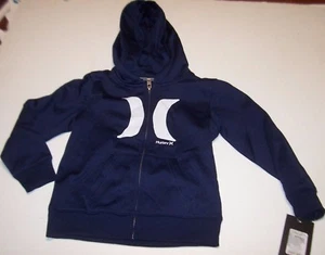 New Hurley  sz 4 youth boys zipper front navy blue hoodie track warm-up jacket - Picture 1 of 1
