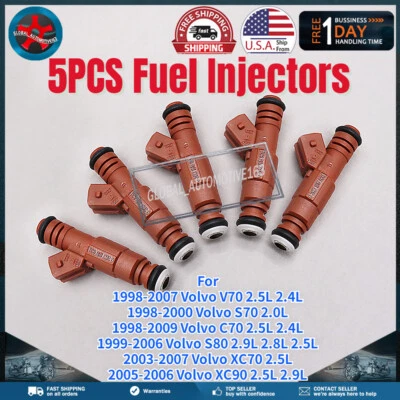 5X Inyector de combustible 0280155831 para 98-09 Volvo C70 S60 S70 S80 XC70 XC90 Foto 1 de 4