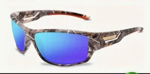 New Men's Camo Polarized Sunglasses Blue Ice Fishing Hunting Boating - Picture 1 of 3