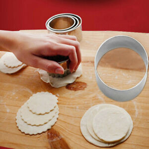 5 Set Round Circle Stainless Steel Cookie Cutter Biscuit DIY Baking Pastry.MC