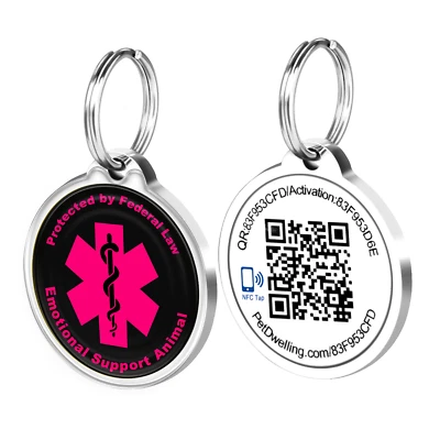 Pet Dwelling Smart QR & NFC ESA Tag - Instant Scan Alert - Online Pet Profile - Image 1 of 4