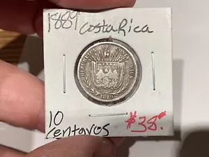 Costa Rica 1889-H 10 Centavos Silver Heaton Mint - Picture 1 of 6