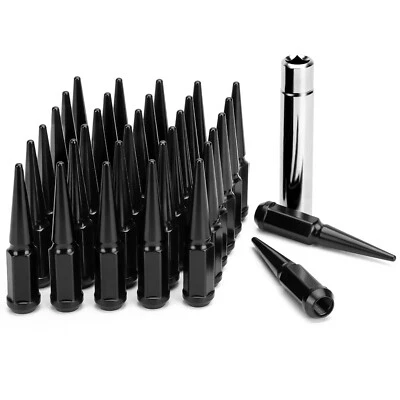 32 PIEZAS TUERCA DE ESPIGA NEGRA DE 4,5" DE ALTO 9/16-18 + AJUSTE DE LLAVE 94-11 DODGE RAM 2500 3500 Foto 1 de 4