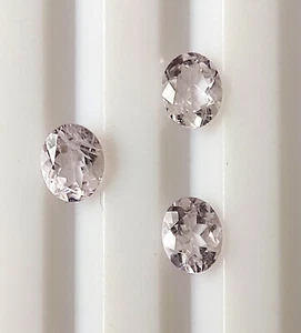 5X4 mm Oval Shape Natural Pink Morganite Faceted Calibrated Gemstone 3 Piece Lot - Picture 1 of 5