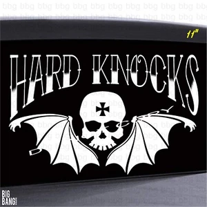 Hard Knocks Tattoo Skull Vinyl Decal Sticker Chicago NY Brooklyn Queens Detroit  - Picture 1 of 3