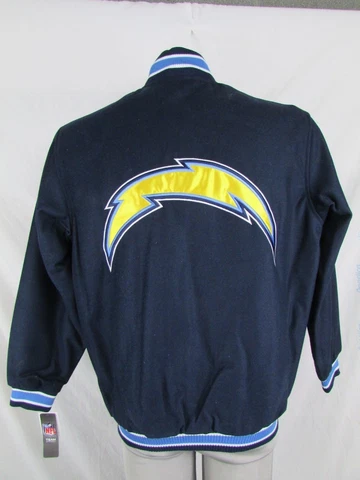 Los Angeles Chargers Men's Embroidered Snap -Up Wool Jacket Cover