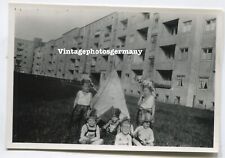 K5486 Foto 1932 Hamburg Gottschedstraße Kinder Kostüm Indianer Wohnhaus Block 