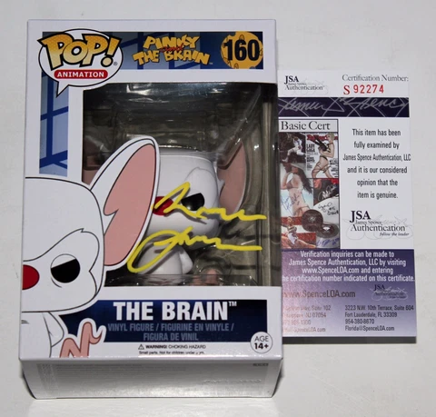 MAURICE LAMARCHE SIGNED PINKY & THE BRAIN FUNKO POP FIGURE AUTOGRAPHED +JSA COA Cover