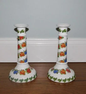 Portmeirion Pomona LOTE 2 Candelabros La Diosa de la Fruta 9" ¡DE COLECCIÓN! - Imagen 1 de 7