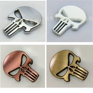 2 x Punisher Skull Sticker 3D Metal Motorcycle & Car Decal Modification - Picture 1 of 13