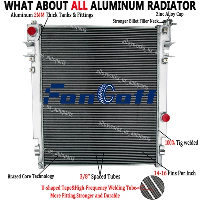 4 Core Radiator Fit Dodge Ram 2500 3500 4500 5500 6.7L l6 Diesel 2010 2011 2012 - Image 1 of 4