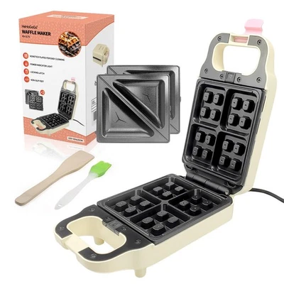 Sandwichera para gofres 2 en 1 con placas extraíbles antiadherentes Foto 1 de 4