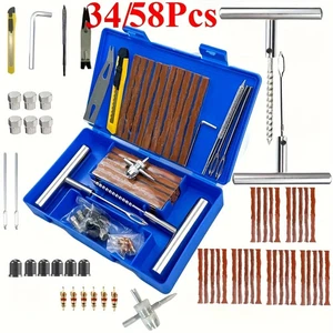 Auto Tire Repair Set Puncture Repair Tools Heavy Duty Tubeless Tire Repair Rivet - Picture 1 of 20