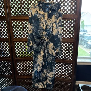 Guess Women's Dorothee Printed Wrap Country Garden Teal Size XL NWT - Picture 1 of 7
