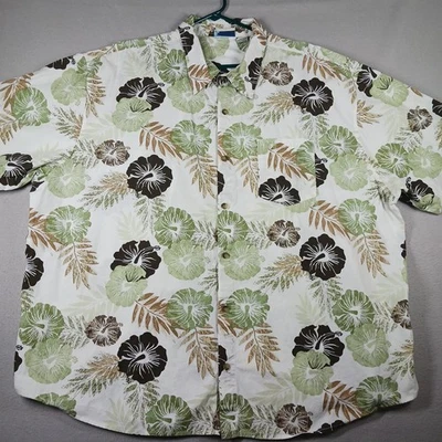 Camisa Hawaiana Island Shores 4XL Abotonada con Bolsillo Verano Informal Vida Algodón  Foto 1 de 4