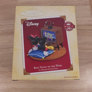 Disney Best Night of The Week 2005 Hallmark Ornament Mickey and Minnie Mouse - Picture 1 of 16