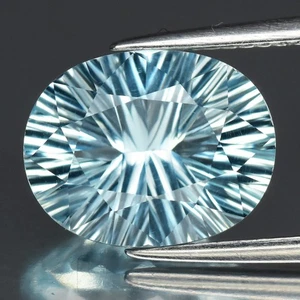💎 4.10ct VS Oval Concave Natural Blue Aquamarine - Unheated, Tanzania Gemstone - Picture 1 of 4