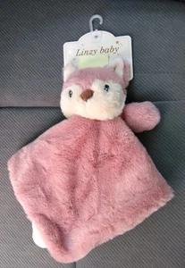 Linzy Baby FOX Sicherheitsdecke Lovey Snuggle rosa Rasseln Mädchen NEU Neu mit Etikett - Bild 1 von 4