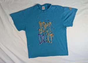 Vintage Nike T-Shirt Single Stitch USA Made Just Do It XL Paint Splatter Logo - Bild 1 von 15