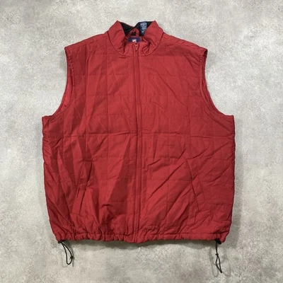 Chaps Gilet Puffer Mens XL Full Zip Padded Jacket, Red - Image 1 of 4