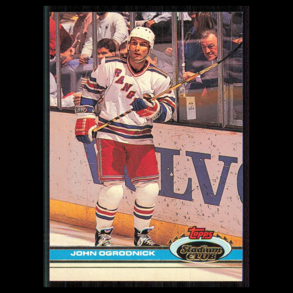 John Ogrodnick #273 1991 Topps Stadium Club New York Rangers Hockey Card NHL NM - Image 1 of 3