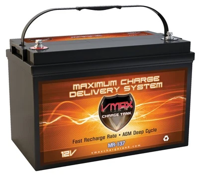 12V Group 31 Deep Cycle AGM Battery 120Ah Sealed Maintenance Free VMAX MR137-120 - Image 1 of 4