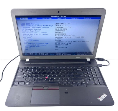 FOR PARTS: Lenovo ThinkPad E550 - 15.6" FHD, 2.4GHz i7, 8GB RAM, NO SSD - Image 1 of 4
